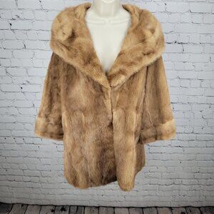 VTG Berkeley Furs The House Of Mink Burwood Brown Lined Fur Over Coat Large L